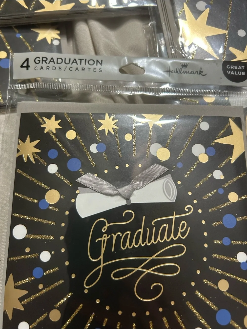 Hallmark Graduation Cards (Black, Blue and Gold), Pack of 4 5 Packs 20 Cards New